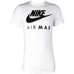 Nike Air Max Tee Hommes Chemise T-Shirt Coton Fitness Sport Blanc/Noir, Dimension:S