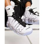 Baskets à lacets Nike Air More Uptempo blanches en cuir à lacets Pointure 42 look casual pour femme en promo 