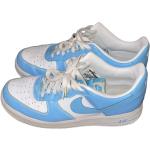 Baskets basses Nike Air Force 1 bleues en cuir seconde main Pointure 44 look casual pour homme en promo 