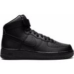 Baskets montantes Nike Air Force 1 noires en caoutchouc à bouts ronds à scratchs look casual pour femme 