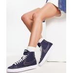 Baskets semi-montantes Nike Blazer bleu marine en cuir à lacets Pointure 39 rétro pour femme en promo 