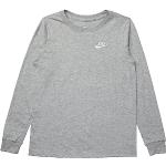 NIKE CZ1855-064 B NSW Tee LS EMB Futura Sweatshirt Men's DK Gray Heather/White XL