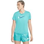 Maillots de running Nike Dri-FIT verts en polyester respirants à manches courtes à col rond Taille XS pour femme en promo 