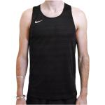 Maillots de running Nike Miler noirs en polyester respirants sans manches Taille M pour homme 