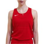Tops col rond Nike Miler rouges en polyester respirants sans manches à col rond Taille L pour femme en promo 