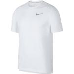 Maillots de running Nike Miler blancs en polyester respirants à manches courtes à col rond Taille XL pour homme en promo 