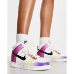Baskets montantes Nike Dunk blanches en caoutchouc à lacets Pointure 40 look casual pour femme en promo 