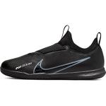 Nike Jr. Zoom Mercurial Vapor 15 Academy IC Little/Big Kids' Indoor/Court Soccer Shoes, Black/DK Smoke Grey-Summit White-Volt, 30 EU