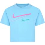 T-shirts à col rond Nike bleues claires Taille 7 ans pour fille de la boutique en ligne Miinto.fr avec livraison gratuite 
