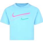 T-shirts à col rond Nike bleus en coton mélangé enfant 