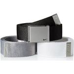 Nike Lot de 3 ceintures de golf pour homme Taille unique noir/blanc/gris