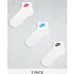 Socquettes Nike Essentials blanches en lot de 3 Taille S pour femme 