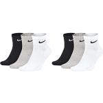 Nike Lot de 6 paires de chaussettes courtes pour homme et femme - Blanc/noir - En coton matelassé - Taille 34 36 38 40 42 44 46 48 50, Blanc/gris/noir., 46-50