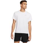 T-shirts col rond Nike Miler blancs en polyester respirants à manches courtes à col rond Taille XL pour homme en promo 