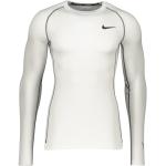 Sweats à col rond Nike Pro blancs en polyester respirants à manches longues à col rond Taille L pour homme 