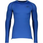 Sweats à col rond Nike Pro bleus en polyester respirants à manches longues à col rond Taille XL pour homme en promo 