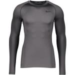 Sweats à col rond Nike Pro gris foncé en polyester respirants à manches longues à col rond Taille XXL pour homme en promo 
