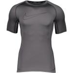 T-shirts col rond Nike Pro gris foncé en polyester respirants à manches courtes à col rond Taille XL pour homme 