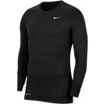 Sweats à col rond Nike Pro noirs en polyester respirants à manches longues à col rond Taille XL pour homme en promo 