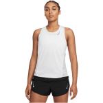 Maillots de running Nike blancs en polyester respirants sans manches à col rond Taille XL look casual pour femme en promo 