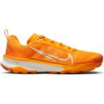 Chaussures de running Nike React orange en fil filet légères pour femme en promo 