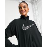 Vestes de running Nike Swoosh noires en polaire à col montant Taille XS look casual pour femme 