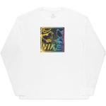 T-shirts Nike SB Collection blancs en coton à motif pizza à manches longues à manches longues à col rond Taille M pour homme en promo 
