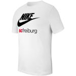T-shirts col rond Nike Futura blancs SC Freiburg à manches courtes à col rond Taille L en promo 