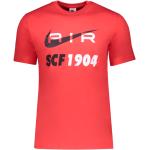 T-shirts col rond Nike Graphic rouges SC Freiburg à manches courtes à col rond Taille L en promo 