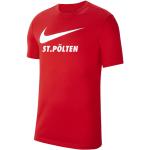 T-shirts col rond Nike Swoosh rouges à manches courtes à col rond Taille L pour homme 