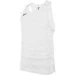 Maillots de running Nike Miler blancs en polyester respirants sans manches à col en U Taille 3 XL pour homme 