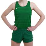 Maillots de running Nike Miler verts en polyester respirants sans manches à col rond Taille XS look casual pour femme en promo 