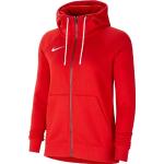 Sweats zippés Nike Football rouges en polaire à capuche à manches longues Taille XL look casual pour femme 