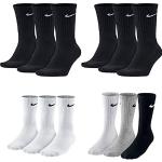 Nike SX4508 Lot de 12 paires de chaussettes pour homme et femme, conviennent au tennis, à la course, en blanc, noir et gris, 6 x noir, 3 x blanc, 3 x gris.