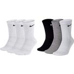 Nike SX7664 Lot de 6 paires de chaussettes de tennis pour homme et femme Blanc/gris/noir Taille 34 36 38 40 42 44 46 48 50 Taille : 42-46 Couleur : blanc/gris/noir