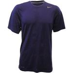 T-shirts Nike Dri-FIT violets à manches courtes à manches courtes à col rond Taille L pour homme 