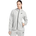 Vestes longues Nike Tech Fleece grises en polaire respirantes à capuche à manches longues à col montant Taille XL look sportif pour femme 
