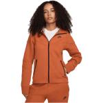 Vestes longues Nike Tech Fleece orange en polaire respirantes à capuche à manches longues à col montant Taille XS look fashion pour femme 