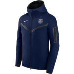Vestes de foot Nike Tech Fleece bleu marine en polaire Paris Saint Germain à capuche Taille S look fashion 