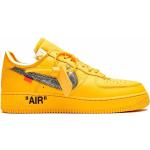 Baskets basses Nike Air Force 1 jaunes en cuir à bouts ronds look casual pour femme 