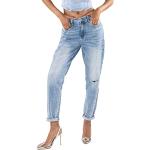 Jeans boyfriend bleues claires délavés Taille XL look fashion pour femme 