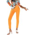 Pantalons classiques orange stretch Taille XL look fashion pour femme 