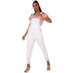 Salopettes en jean blanches en denim délavées Taille XS look fashion pour femme 