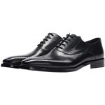 Chaussures oxford de mariage noires en cuir de vache à motif vaches à bouts carrés à lacets Pointure 43 classiques pour homme 