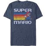 T-shirts bleu marine à motif USA à manches courtes Nintendo Mario à manches courtes Taille L classiques pour homme en promo 