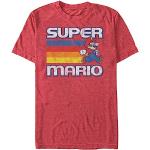 T-shirts rouges à motif USA à manches courtes Nintendo Mario à manches courtes Taille L classiques pour homme 