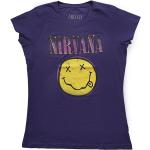 T-shirts Hip-Hop en coton Nirvana à capuche à manches courtes à col rond look Punk pour femme 