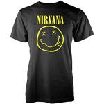 T-shirts noirs en coton à manches courtes Nirvana à manches courtes Taille L look fashion pour femme 