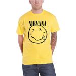 Nirvana T Shirt Inverse Smile Band Logo Nouveau Officiel Unisex Jaune Size S