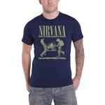 Nirvana T Shirt Live on Stage Band Logo Nouveau Officiel Homme Navy Bleu Size XL